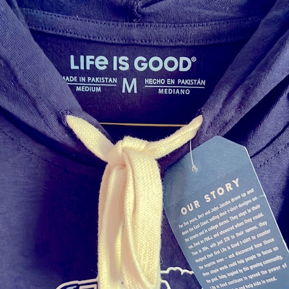 Life is Good Golf Crusher Long Sleeve Hooded Tee Shirt Golfer.  Size Medium Navy - Picture 6 of 11